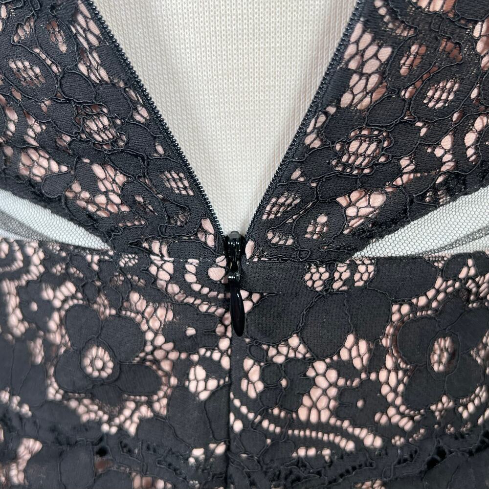 Sugar + Lips Black Sheer Lace Dress with Sheer Cut-Outs & Embroidery XS NWT - Picture 9 of 16